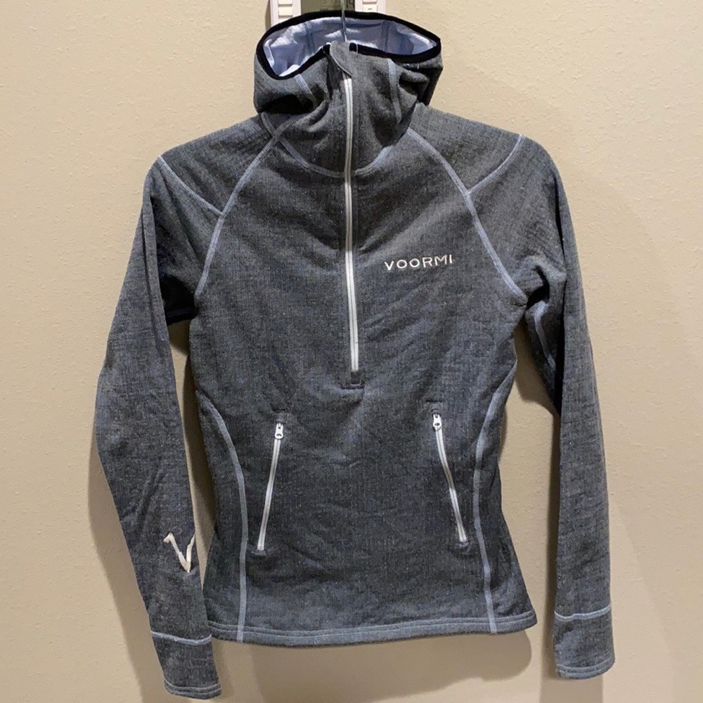 VOORMI Grey 1/2 Zip Pullover Hoodie Jacket